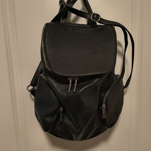 Borse In Pelle Backpack with Front Pockets